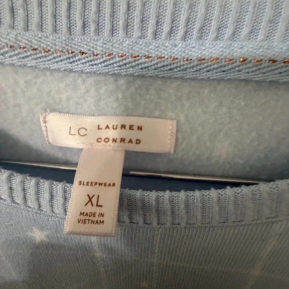 LC Lauren Conrad Twinkle Twinkle Pajamas Joggers White and Blue Size XL - Picture 4 of 11